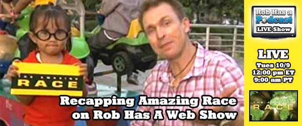Recapping Week 2 of the Amazing Race on Rob Has a Webshow