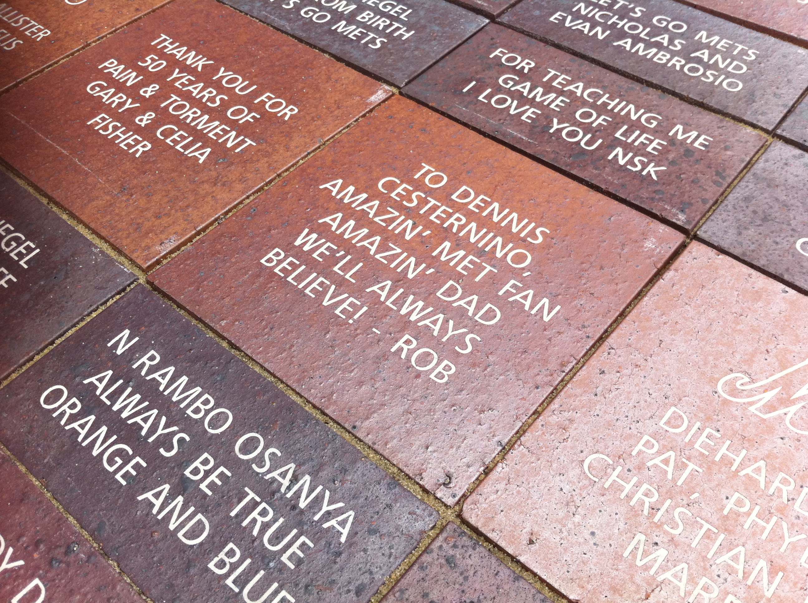 This brick is just outside of Citi Field, Home of the New York Mets