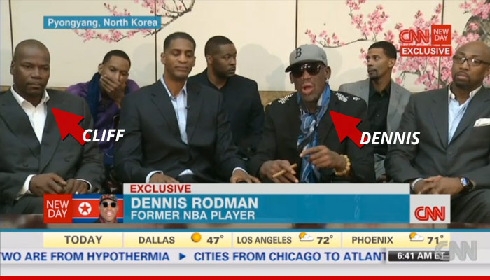 Cliff Robinson with Dennis Rodman in North Korea