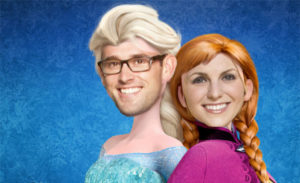 Blair and Hayley as Anna and Elsa