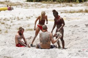 The Brawn tribe in the reward challenge on Survivor Kaoh Rong's fourth episode