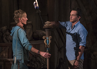 "I'm Not Crazy, I'm Confident" - Katrina Radke and Jeff Probst at Tribal Council on SURVIVOR, themed Heroes vs. Healers vs. Hustlers. The Emmy Award-winning series returns for its 35th season premiere on, Wednesday, September 27 (8:00-9:00 PM, ET/PT) on the CBS Television Network. Photo: Robert Voets/Ã?Â©2017 CBS Broadcasting Inc. All Rights Reserved